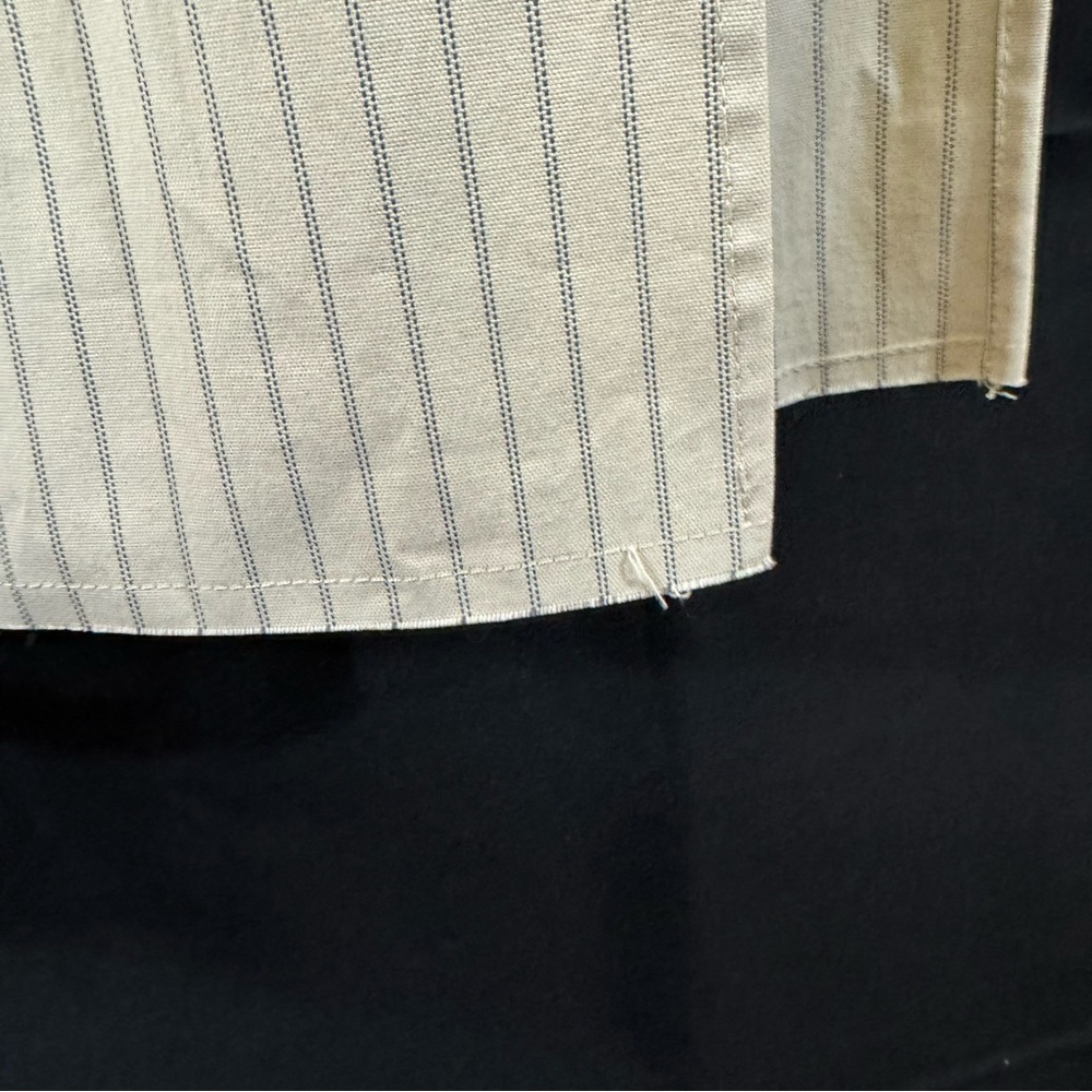 NWT ZARA Beige Vertical Striped Skirt with Single Pocket Double Side Slit Skirt - Picture 8 of 13